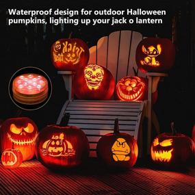 img 1 attached to 🎃 Litake Halloween LED Pumpkin Lights 4-Pack - Battery Operated Jack-O-Lantern Lights with Timer/Remote, Color Changing & Waterproof - Perfect for Halloween Pumpkin Decorations