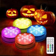 🎃 litake halloween led pumpkin lights 4-pack - battery operated jack-o-lantern lights with timer/remote, color changing & waterproof - perfect for halloween pumpkin decorations логотип