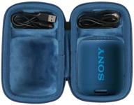 co2crea hard travel case replacement for sony srs-xb12 srs-xb13 extra bass portable bluetooth speaker (black case inside blue) logo