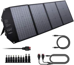 img 4 attached to 🌞 EnginStar 100W Foldable Solar Panel Charger for Portable Power Stations Jackery/Rockpals/Flashfish, Portable Solar Generator with USB-A USB-C QC 3.0 for Outdoor Camping Van RV Trip and 18V DC Outlet