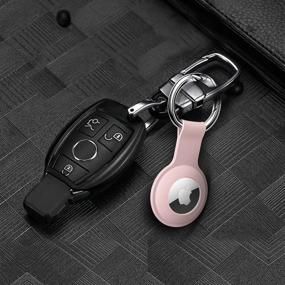 img 1 attached to ColorCoral AirTags Holder Case - Ultra Light Silicone Sleeve for AirTags | Durable Anti-Scratch Protective Skin Cover | Anti-Losing Keychain Ring Accessory | Apple AirTags Compatible | Pink Чехол-держатель ColorCoral для AirTags - ультралегкий силиконовый чехол для AirTags | Прочная защитная кожура от царапин | Аксессуар от потери с кольцом-брелоком | Совместимо с Apple AirTags | Розовый