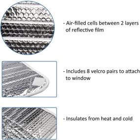 img 1 attached to 🚌 Защитный козырек для окна RV - двухсторонний 16 x 25 - Отражающий тент для автодома регулирует температуру - Защищает ваш автодом от УФ-лучей - Легко устанавливаемые окона для оптимальной защиты от солнца