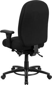 img 1 attached to 💪 Flash Furniture HERCULES Series 24/7 Intensive Use Big & Tall 350 lb. Rated Black Fabric Multifunction Ergonomic Office Chair with Foot Ring - Comfortable and Durable option for Heavy-duty Workspaces