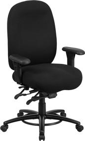 img 4 attached to 💪 Flash Furniture HERCULES Series 24/7 Intensive Use Big & Tall 350 lb. Rated Black Fabric Multifunction Ergonomic Office Chair with Foot Ring - Comfortable and Durable option for Heavy-duty Workspaces