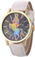 colorful unicorn stars classic leather strap women quartz watches by yamula logo