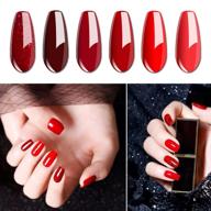 набор геля для ногтей vishine glamour red - 8 мл, 6 бутылок, гель-лак для снятия с гвоздей, серия маникюра, требуется уф led лампа, подарочная коробка, нейл-арт логотип