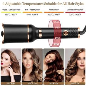 img 3 attached to 🔥 Professional Automatic Hair Curler with Large 1-inch Curling Iron Slot, Adjustable 4 Temperature and 4 Timer, Dual Voltage Rotating Curling Iron with Auto Shut-Off for Hair Styling - Automatic Curling Iron