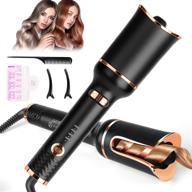 🔥 professional automatic hair curler with large 1-inch curling iron slot, adjustable 4 temperature and 4 timer, dual voltage rotating curling iron with auto shut-off for hair styling - automatic curling iron logo