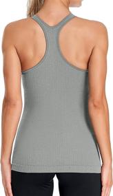 img 3 attached to ATTRACO Women's Ribbed Workout Tank Tops with Built-in Bra: Racerback Scoop Neck Athletic Top for Enhanced Performance and Comfort