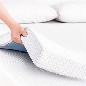 img 4 attached to 🛏️ Enhance Comfort and Sleep Quality with TOYABR Gel-Infused Memory Foam Mattress Topper for Queen Beds - 3 Inch Pad with Ventilated Design, Pain Relief, and Washable Cover