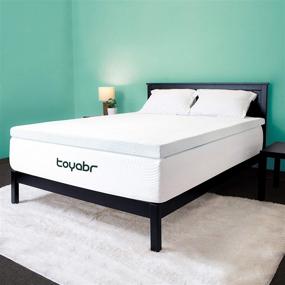 img 3 attached to 🛏️ Enhance Comfort and Sleep Quality with TOYABR Gel-Infused Memory Foam Mattress Topper for Queen Beds - 3 Inch Pad with Ventilated Design, Pain Relief, and Washable Cover