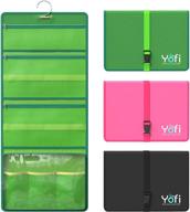 👜 yofi multi-compartment hanging toiletry bag – 29.5x12.5in foldable mesh travel storage for accessories, makeup kit, waterproof bathroom organizer, shower essentials holder logo