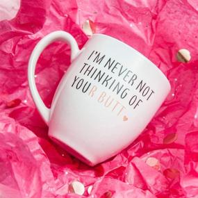 img 1 attached to Witty and Playful: 'I’m Never Not Thinking of Your Butt' Bistro Coffee Mug - 15 oz - Perfect Anniversary Gift for Women, Girlfriend, Wife