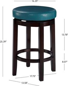 img 3 attached to Teal Brown 24-Inch Linon Maya Counter Stool