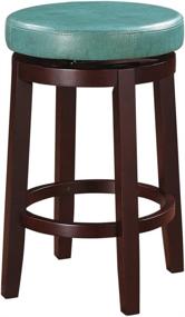 img 1 attached to Teal Brown 24-Inch Linon Maya Counter Stool