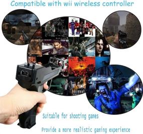 img 3 attached to 🎮 VTone 2-Piece Wii Motion Plus Gun Set: Enhanced Gaming Experience for Wii Remote Controller Sports Video Games (Black and White)