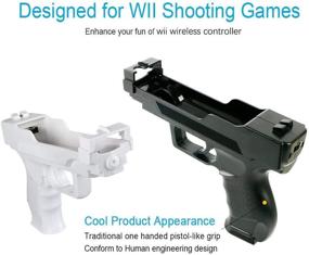 img 2 attached to 🎮 VTone 2-Piece Wii Motion Plus Gun Set: Enhanced Gaming Experience for Wii Remote Controller Sports Video Games (Black and White)