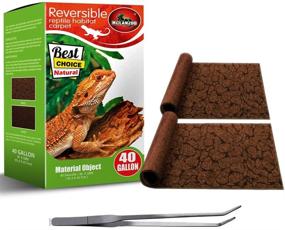 img 4 attached to 🐍 MCLANZOO Reptile Carpet Pet Terrarium Liner - Premium Substrate for Snakes, Chameleons, Geckos, and Kitchen Use (2 Sheets) with Included Feeding Tongs and Tweezers