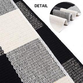 img 1 attached to 🏠 MUBIN Hand-Woven Indoor/Outdoor Cotton Buffalo Plaid Rug 27.5 x 43 Inches - Black & White Check Rugs for Layered Door Mats, Washable Carpet for Front Porch, Kitchen, Farmhouse & Entryway