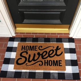 img 3 attached to 🏠 MUBIN Hand-Woven Indoor/Outdoor Cotton Buffalo Plaid Rug 27.5 x 43 Inches - Black & White Check Rugs for Layered Door Mats, Washable Carpet for Front Porch, Kitchen, Farmhouse & Entryway