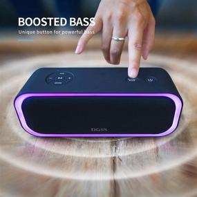 img 2 attached to 🔊 Динамик DOSS SoundBox Pro Portable Bluetooth - 20 ватт стереозвук, активный дополнительный бас, защита IPX5 от воды, беспроводная стереопара, многоцветная подсветка, время воспроизведения 20 часов - черный.