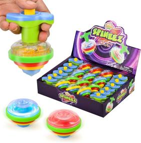 img 4 attached to 🎉 Fun and Dazzling: Set of 12 Light Up Spinning Tops with Flashing LED Lights - Perfect Birthday Party Favors and Goodie Bag Fillers for Boys and Girls, Stocking Stuffers in a Display Box