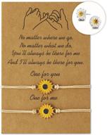 🌻 me&hz pinky promise bracelet: sunflower, cross, heart, & compass matching couple friendship bracelets - perfect mother-daughter & best friend gift for women and girls logo