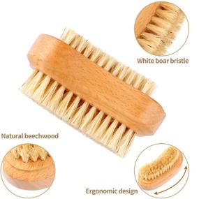 img 2 attached to 🧼 3-Piece Natural Bamboo Fingernail Brushes – Natural Cleaning Nail Brush Set – Wooden Nail Scrub Brush for Manicure, Pedicure, Toenail, Fingernail – Adult & Kids Supplies (Bright Color)