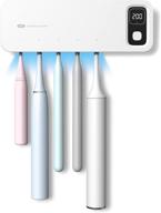 🦷 uv toothbrush sanitizer with 5-slot fan drying & drill-free wall mounted holder - rechargeable sterilizer for family use in bathroom logo