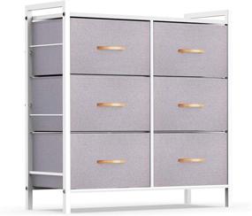 img 4 attached to ROMOON 6-Drawer Fabric Dresser Organizer for Bedroom, Hallway, Entryway, Closets - Gray