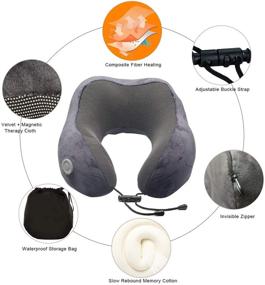 img 2 attached to 🔥 Heating Neck Pillow: Rechargeable Neck Support with Memory Foam, Breathable Velour Cover, Adjustable Temperature for Neck Care