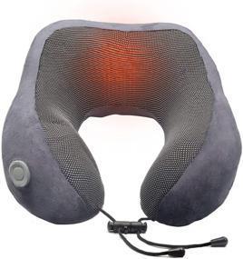 img 4 attached to 🔥 Heating Neck Pillow: Rechargeable Neck Support with Memory Foam, Breathable Velour Cover, Adjustable Temperature for Neck Care