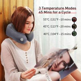 img 3 attached to 🔥 Heating Neck Pillow: Rechargeable Neck Support with Memory Foam, Breathable Velour Cover, Adjustable Temperature for Neck Care