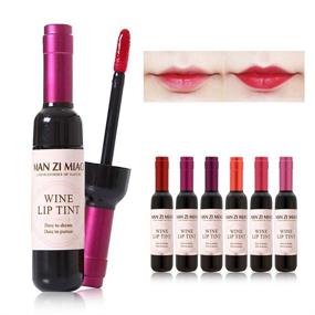 img 4 attached to 💄 MANZIMIAO Matte Liquid Lipstick Set - 6 Colors, Waterproof, Long Lasting, Wine Lip Tint, Natural Lip Gloss in Mini Wine Bottle Design