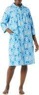 cozy and convenient: amerimark soft flannel cotton duster robe housecoat with snaps and patch pockets logo