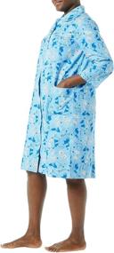 img 3 attached to Cozy and Convenient: AmeriMark Soft Flannel Cotton Duster Robe Housecoat with Snaps and Patch Pockets