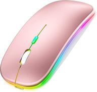 пейбо беспроводная bluetooth-мышь с led-подсветкой для macbook, imac, chromebook, ipad, пк на windows 7, 8, 10, ноутбука логотип