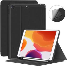 img 4 attached to 📱 Supveco iPad 10.2 Case with Pencil Holder 2021/2020/2019 - Premium Shockproof Stand Cover (Black)