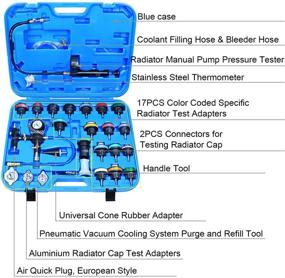 img 3 attached to 🚗 28 шт. YSTOOL Набор для проверки давления радиатора с охлаждающим вакуумным наполнением: автомобильный набор инструментов для испытания утечки системы охлаждения, пневматический инструмент для удаления воздушных пробок и наполнения бака с водой с адаптером для манометра - универсальный для автомобиля Airlift
