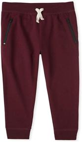 img 1 attached to 👖 The Children's Place Boys' Zip Fleece Active Jogger Pants