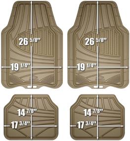 img 3 attached to 🛡️ Armor All Custom Accessories 78842: Premium 4-Piece Tan All Season Rubber Floor Mat Set