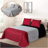 🛏️ tri-color reversible king/cal king oversized bedspread and pillow sham set by all american collection - mix and match for trendy new looks! logo