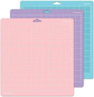 🔷 3pcs 12x12" cutting mat set for cricut maker/explore air 2/air/one - standardgrip, lightgrip, stronggrip, and fabricgrip mats in pink, blue, and purple logo