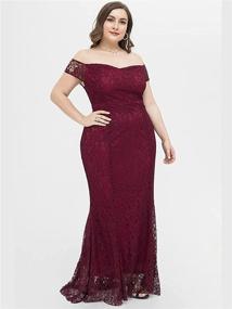 img 2 attached to Mermaid Bridesmaid Burgundy Engagement Photoshoot Women's Clothing