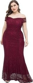 img 4 attached to Mermaid Bridesmaid Burgundy Engagement Photoshoot Women's Clothing