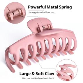 img 2 attached to 💇 Bealee Big Hair Claw Clips for Women and Girls, Nonslip Matte Hairclips for Thick and Thin Hair, 4 Inch Large Banana Jaw Clip Hair Accessories, Lightweight with Strong Hold, Available in 6 Colors (6 Packs)