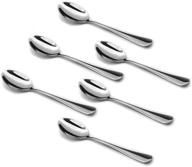 ☕ demitasse espresso spoons: mini coffee spoon set for dessert - 6 stainless steel small spoons, 4.7 inches logo