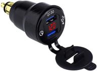 🔌 cllena din подключение hella к адаптеру двойного быстрого заряда usb с подсветкой вольтметра для мотоцикла bmw - красный логотип