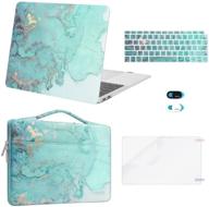 💻 mosiso чехол для macbook air 13 дюймов 2020 2019 2018 - дизайн водурашки мрамора, зеленый - комплект полной защиты: жесткий корпус, сумка-чехол, защитная пленка для клавиатуры, наклейка на веб-камеру, защитная пленка для экрана логотип