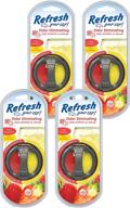 freshen your ride with refresh your car! 84022 fresh strawberry/cool lemonade scented oil diffuser, 4 pack logo